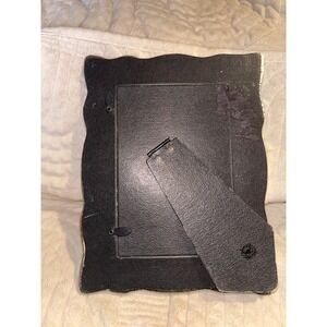 Ornate Silver Tone Photo Frame with Turquoise Accents Decorative Tabletop